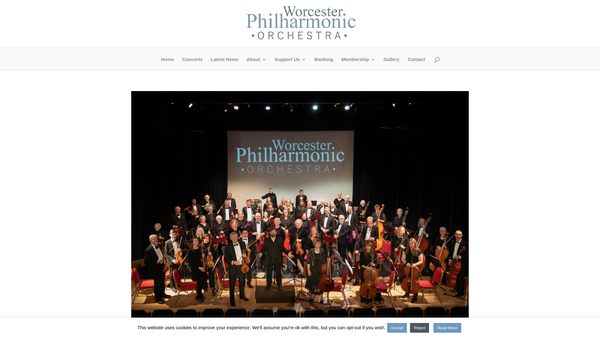 Screenshot of the Worcester Philharmonic Orchestra website