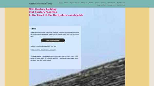 Screenshot of the St Margaret's Village Hall website