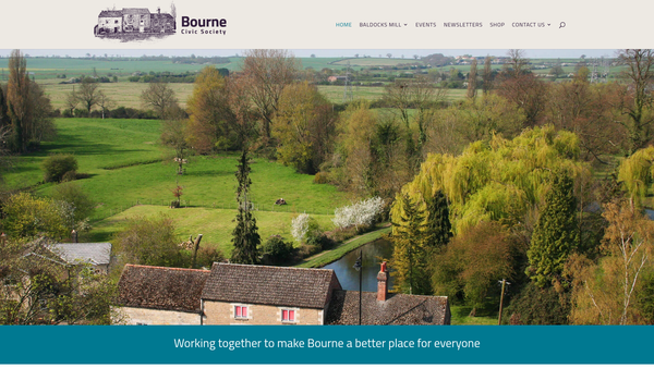 Screenshot of the Bourne Civic Society website