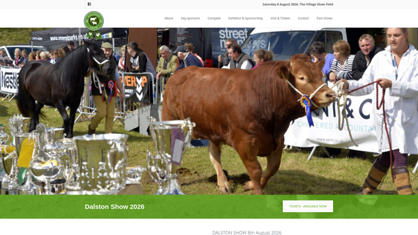 Screenshot of the Dalston Agricultural Society website