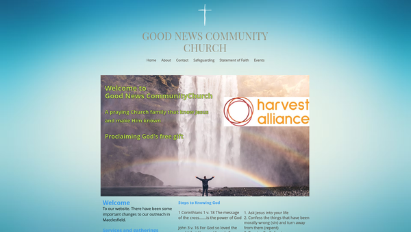 Screenshot of the The Good News Church website