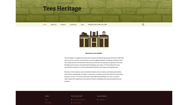Screenshot of the Tees Heritage Trust Limited website