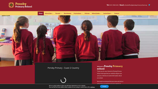 Screenshot of the Pensby Primary School Association website