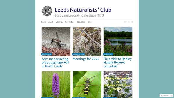 Screenshot of the Leeds Naturalists' Club And Scientific Association website