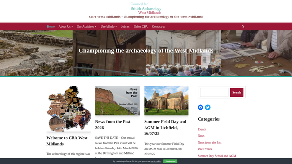 Screenshot of the Cba West Midlands website
