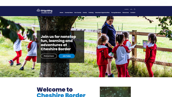 Screenshot of the Cheshire Border County Guides Association website