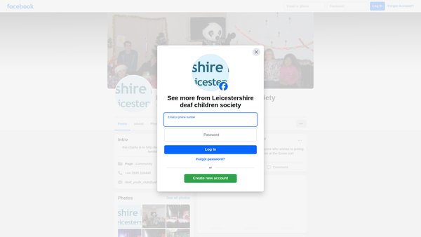 Screenshot of the Leicestershire Deaf Children's Society website