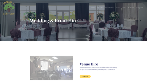 Screenshot of the Higham Lane Leisure Association website