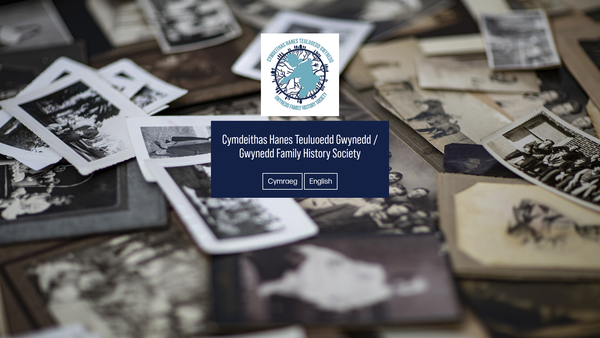 Screenshot of the Cymdeithas Hanes Teuluoedd Gwynedd/gwynedd Family History Society website