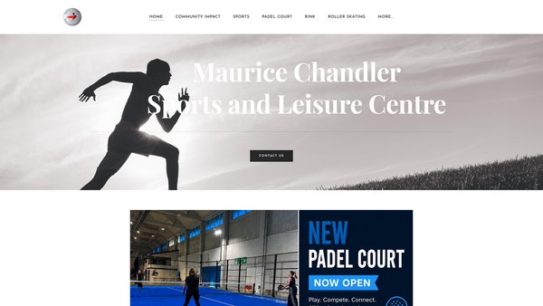 Screenshot of the Maurice Chandler Sports And Leisure Centre website