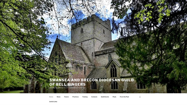 Screenshot of the Swansea and Brecon Diocesan Guild of Bell Ringers website