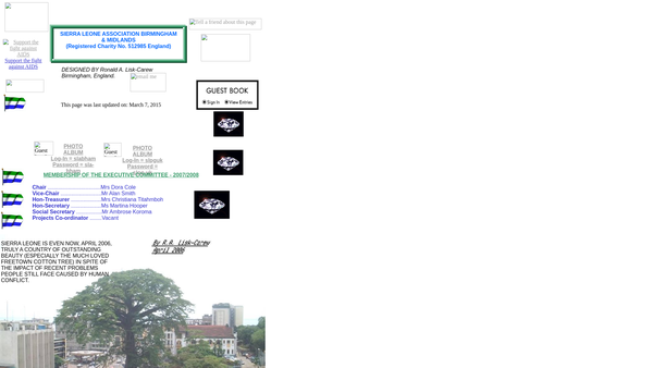 Screenshot of the Sierra Leone Association (Birmingham And Midlands) website