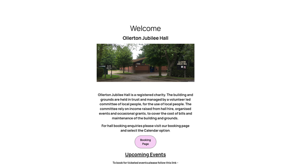 Screenshot of the The Ollerton Village Jubilee Fund website