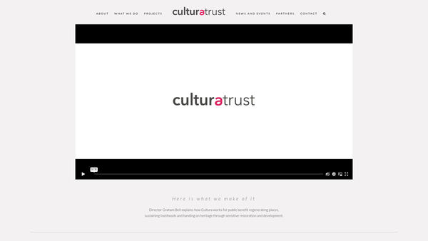 Screenshot of the Cultura Trust website