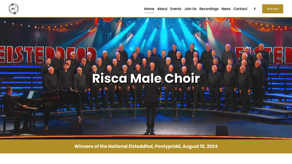Screenshot of the Risca Male Choir website