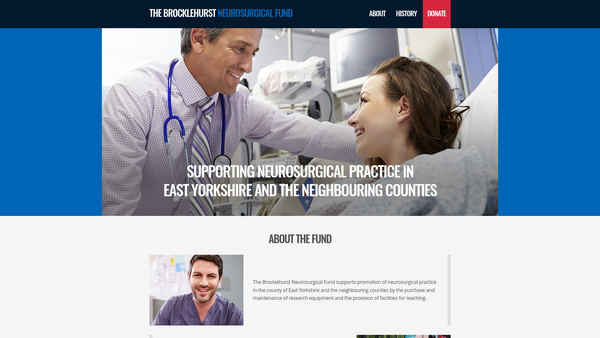 Screenshot of the The Brocklehurst Neurosurgical Fund website