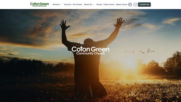 Screenshot of the The Coton Green Evangelical Free Church Trust Fund website