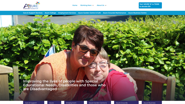 Screenshot of the The Azure Charitable Foundation website