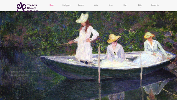 Screenshot of the Nidd Valley Decorative And Fine Arts Society website