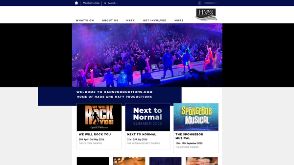 Screenshot of the Halifax Amateur Operatic Society website