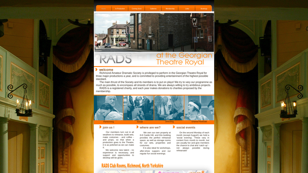 Screenshot of the Richmond Amateur Dramatic Society website