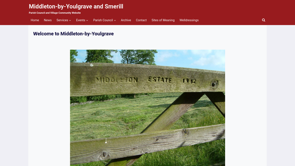 Screenshot of the Middleton Village Hall website