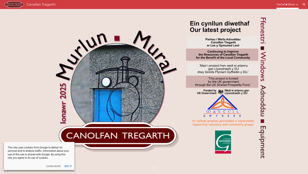 Screenshot of the Tregarth Community Centre website