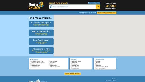 Screenshot of the Peterlee Christian Mission website