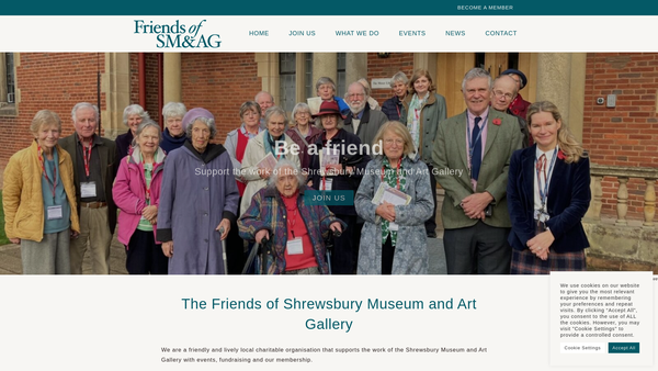 Screenshot of the The Friends Of Shrewsbury Museum And Art Gallery website
