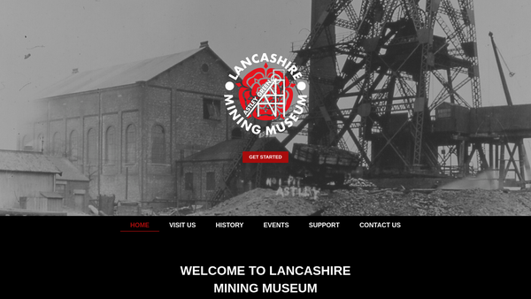 Screenshot of the Lancashire Mining Museum Charitable Incorporated Organisation website