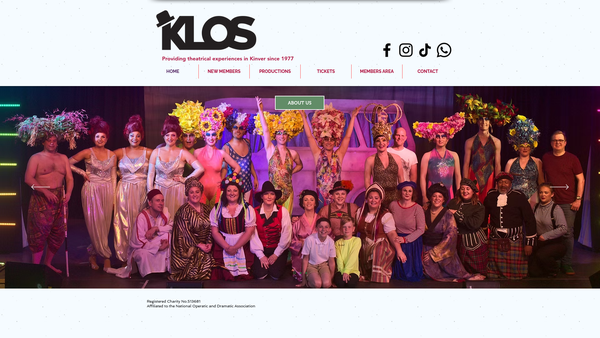 Screenshot of the Kinver Light Operatic Society website