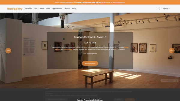 Screenshot of the Ffotogallery Wales Limited website