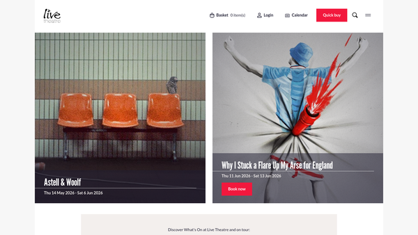 Screenshot of the North East Theatre Trust Limited website