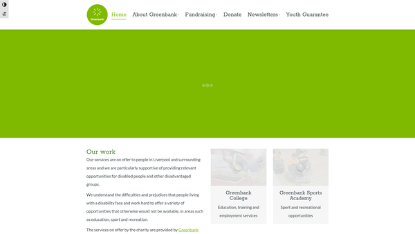 Screenshot of the The Greenbank Project website