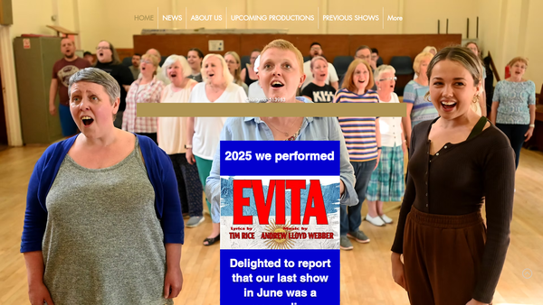 Screenshot of the The Bentley Operatic Society website