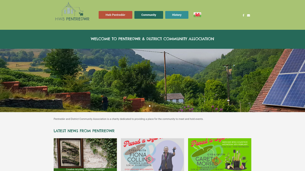Screenshot of the Pentredwr And District Community Association website