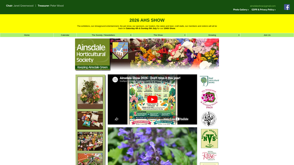 Screenshot of the The Ainsdale Horticultural Society website