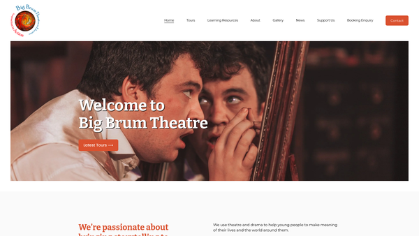 Screenshot of the Big Brum (Theatre In Education) Company Limited website
