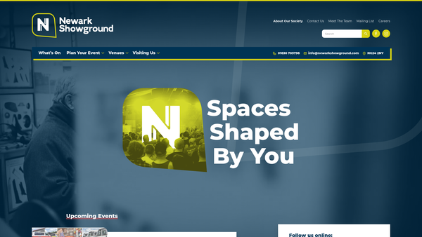 Screenshot of the Newark And Nottinghamshire Agricultural Society website