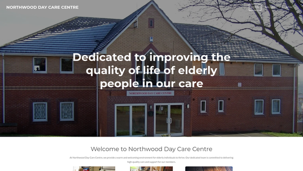 Screenshot of the Northwood Day Care Centre website