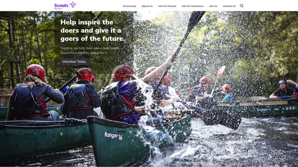 Screenshot of the Barnsley District Scout Council website