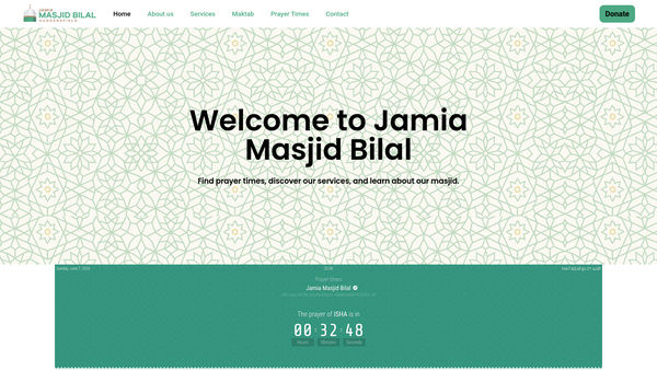 Screenshot of the The Huddersfield Muslim Welfare Khatim-E-Nabuwat Association website