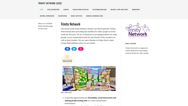 Screenshot of the South Leeds Team Ministry Charity Limited website