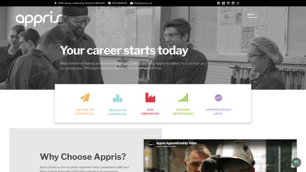 Screenshot of the Appris Charity Limited website
