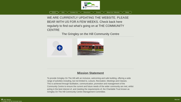 Screenshot of the Gringley On The Hill Community Centre Management Committee website