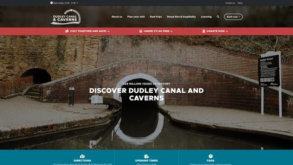 Screenshot of the Dudley Canal Trust (Trips) Limited website