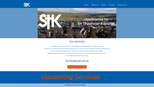Screenshot of the St Thomas's (Kendal) Trust website