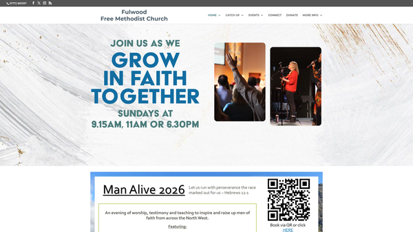Screenshot of the Free Methodist Church, Fulwood website