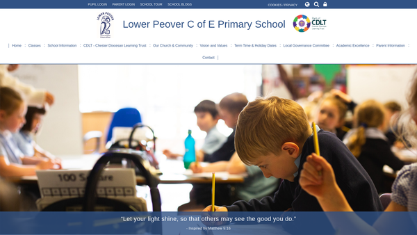 Screenshot of the Friends Of Lower Peover School website