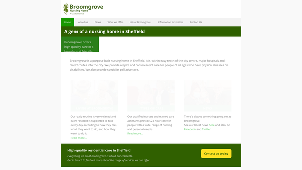 Screenshot of the The Broomgrove Trust website